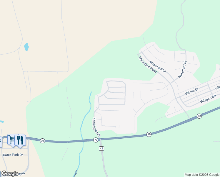 map of restaurants, bars, coffee shops, grocery stores, and more near 5043 Kensington Place in Calera