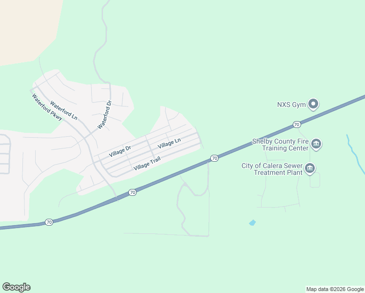 map of restaurants, bars, coffee shops, grocery stores, and more near 2214 Village Lane in Calera