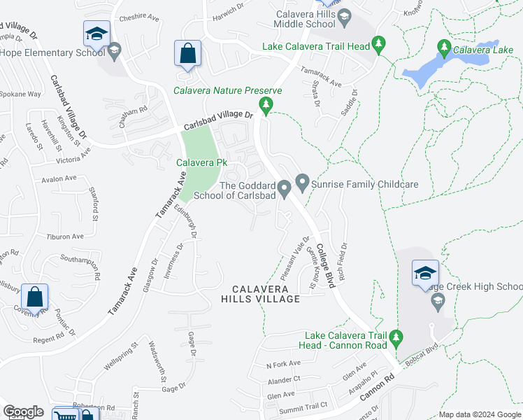 map of restaurants, bars, coffee shops, grocery stores, and more near 2995 Lexington Circle in Carlsbad