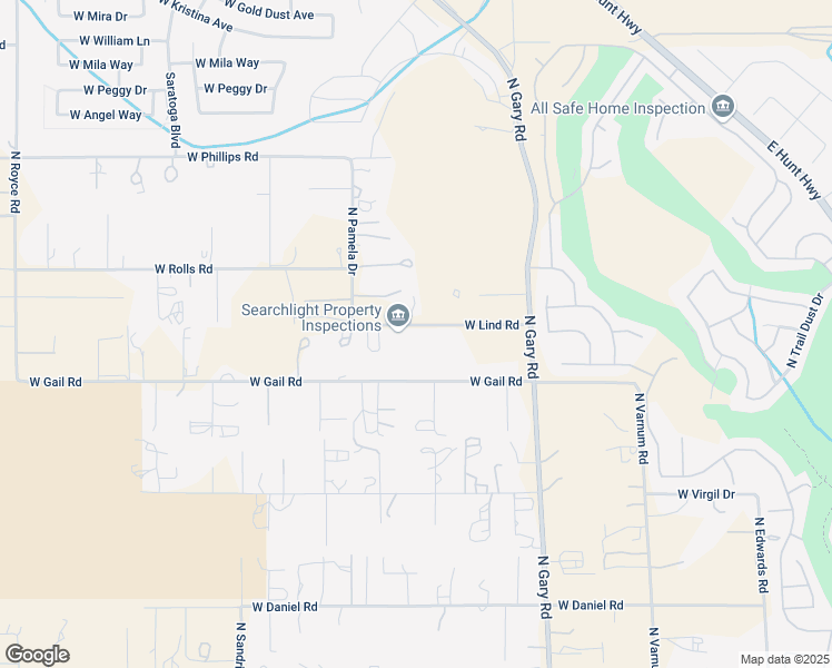 map of restaurants, bars, coffee shops, grocery stores, and more near 1569 West Lind Road in Queen Creek