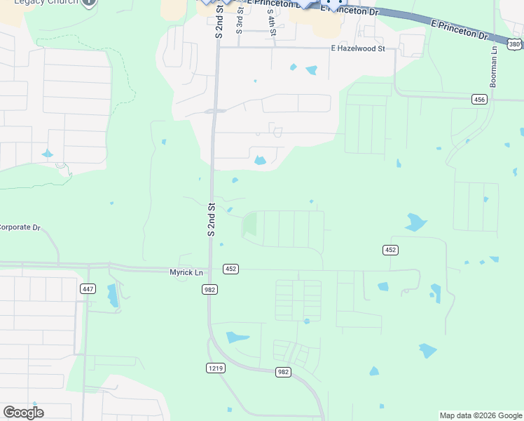 map of restaurants, bars, coffee shops, grocery stores, and more near 707 Farm to Market Road 982 in Princeton