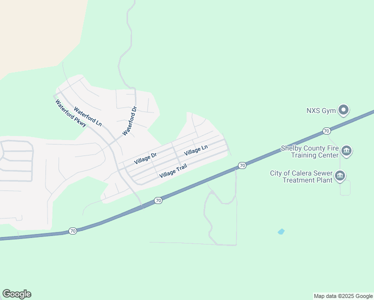map of restaurants, bars, coffee shops, grocery stores, and more near 2153 Village Lane in Calera