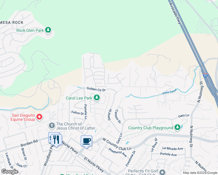 map of restaurants, bars, coffee shops, grocery stores, and more near 1729 Michael Glen in Escondido