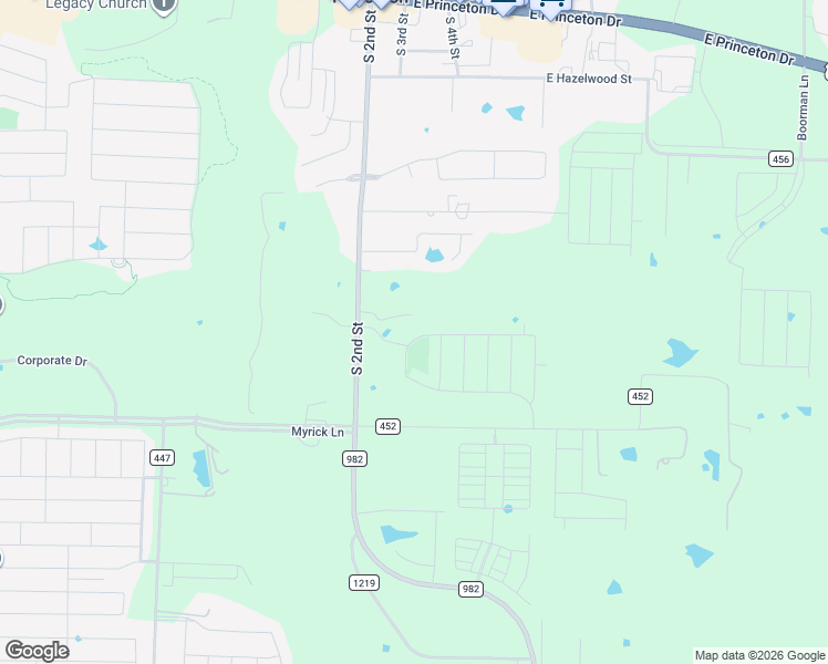 map of restaurants, bars, coffee shops, grocery stores, and more near 707 Farm to Market Road 982 in Princeton