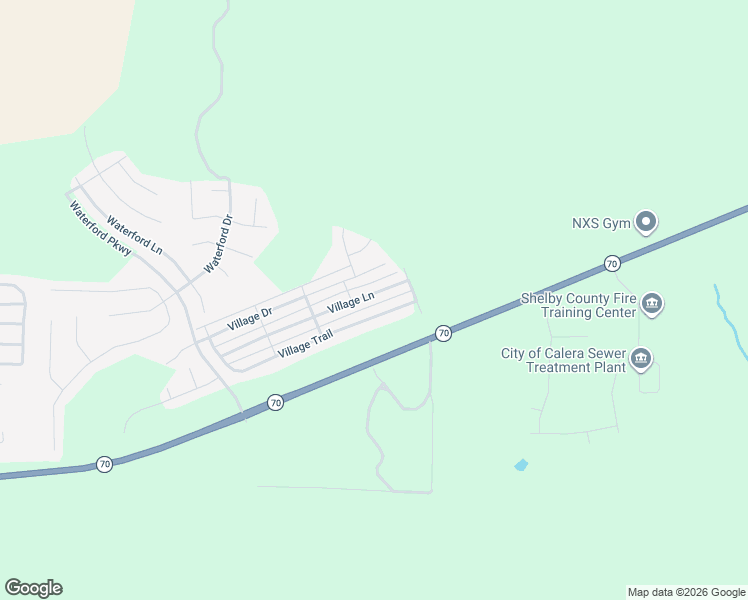 map of restaurants, bars, coffee shops, grocery stores, and more near 2214 Village Lane in Calera