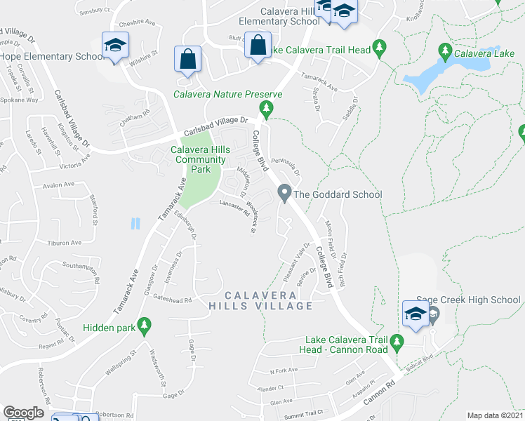 map of restaurants, bars, coffee shops, grocery stores, and more near 2995 Lexington Circle in Carlsbad