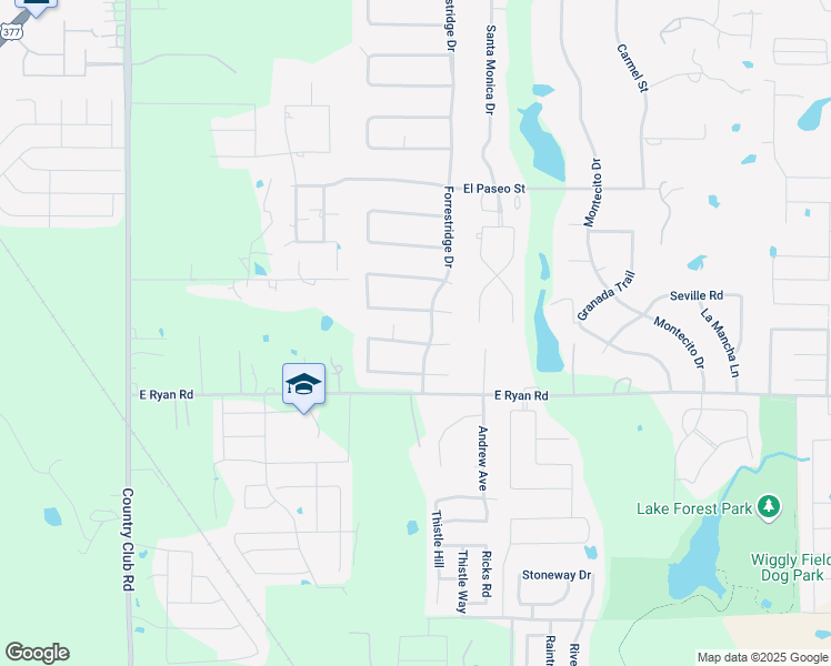 map of restaurants, bars, coffee shops, grocery stores, and more near 5 Royal Oaks Circle in Denton