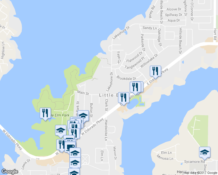map of restaurants, bars, coffee shops, grocery stores, and more near 407 Lakeshore Drive in Little Elm