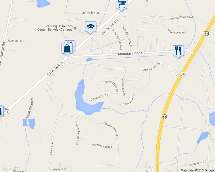 map of restaurants, bars, coffee shops, grocery stores, and more near 403 Lakewind Drive in Moncks Corner