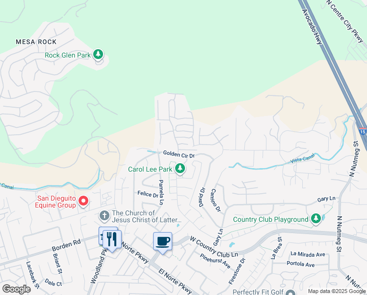 map of restaurants, bars, coffee shops, grocery stores, and more near 1729 Michael Glen in Escondido