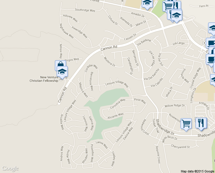 map of restaurants, bars, coffee shops, grocery stores, and more near 4707 Zamora Way in Oceanside