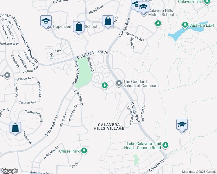 map of restaurants, bars, coffee shops, grocery stores, and more near 2992 Lexington Circle in Carlsbad