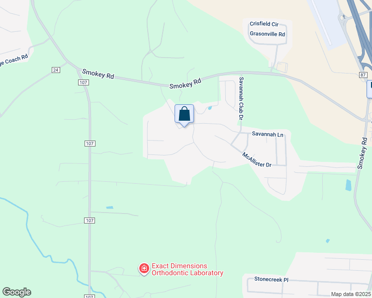 map of restaurants, bars, coffee shops, grocery stores, and more near 413 Savannah Cove in Calera