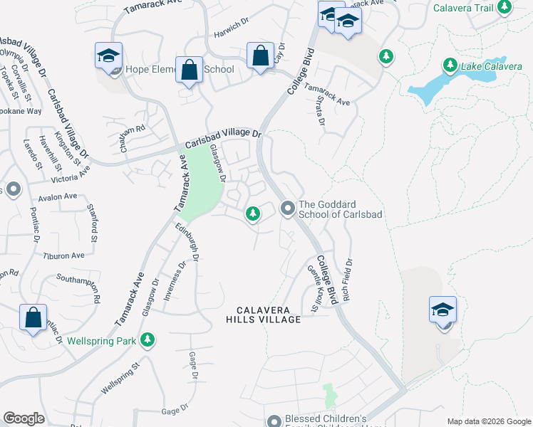map of restaurants, bars, coffee shops, grocery stores, and more near 2984 Lexington Circle in Carlsbad