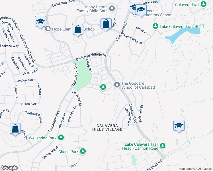 map of restaurants, bars, coffee shops, grocery stores, and more near 2957 Lexington Circle in Carlsbad