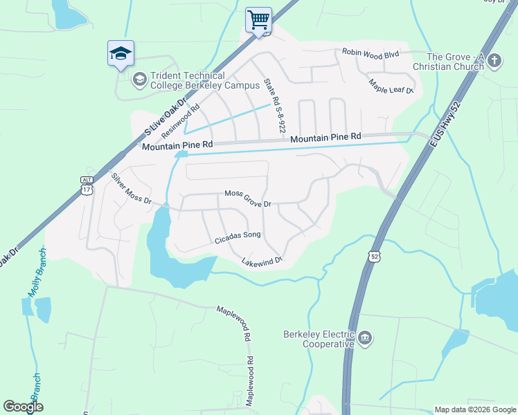 map of restaurants, bars, coffee shops, grocery stores, and more near 247 Emerald Isle Drive in Moncks Corner