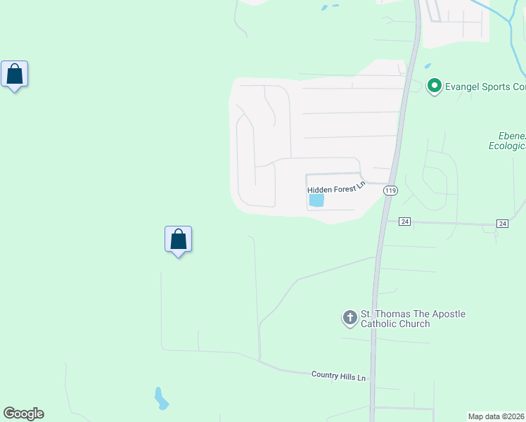 map of restaurants, bars, coffee shops, grocery stores, and more near 157 Hillcrest Drive in Montevallo