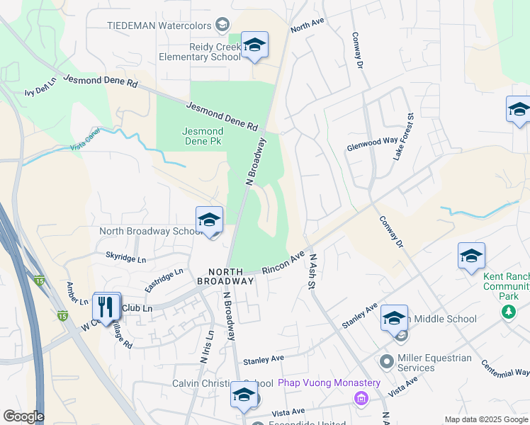 map of restaurants, bars, coffee shops, grocery stores, and more near 151 Double Eagle Glen in Escondido