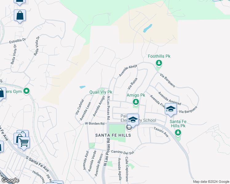 map of restaurants, bars, coffee shops, grocery stores, and more near 735 Avenida Abeja in San Marcos