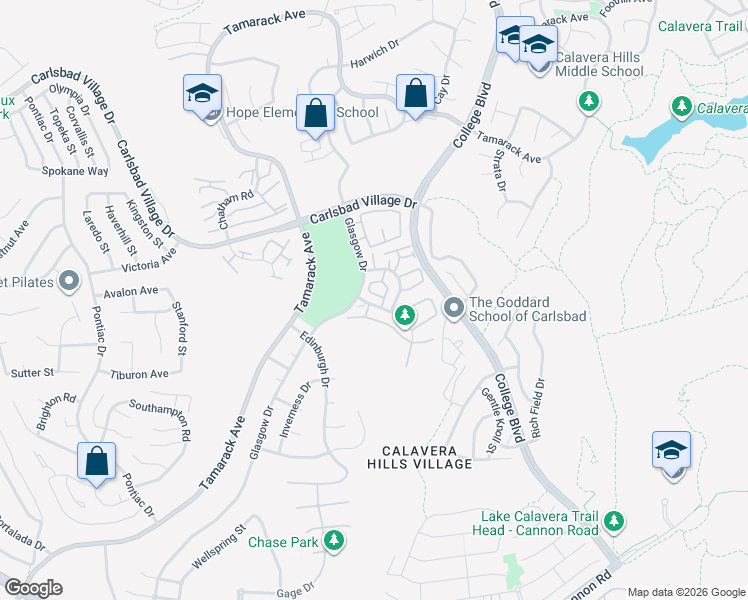 map of restaurants, bars, coffee shops, grocery stores, and more near 2959 Cape Cod Circle in Carlsbad