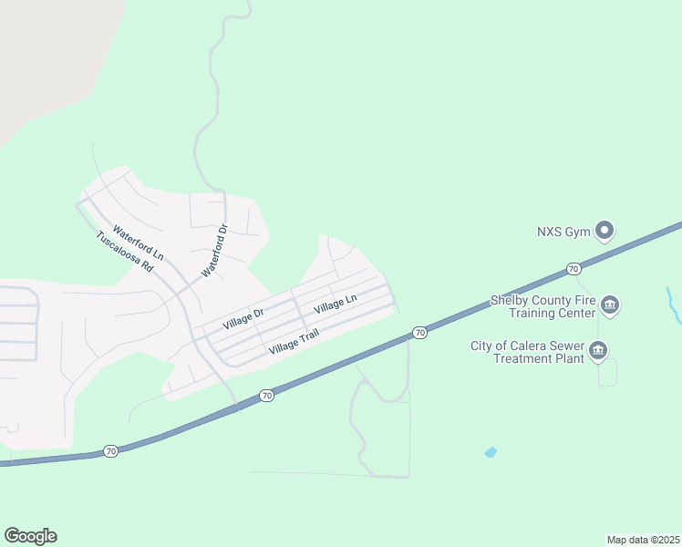 map of restaurants, bars, coffee shops, grocery stores, and more near 315 Village Drive in Calera