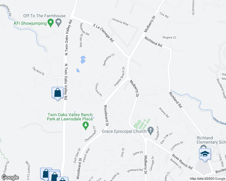 map of restaurants, bars, coffee shops, grocery stores, and more near 741 Pebble Beach Drive in San Marcos