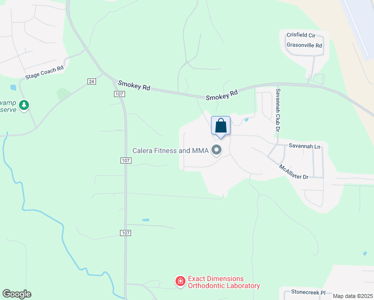 map of restaurants, bars, coffee shops, grocery stores, and more near 226 Bedford Lane in Calera