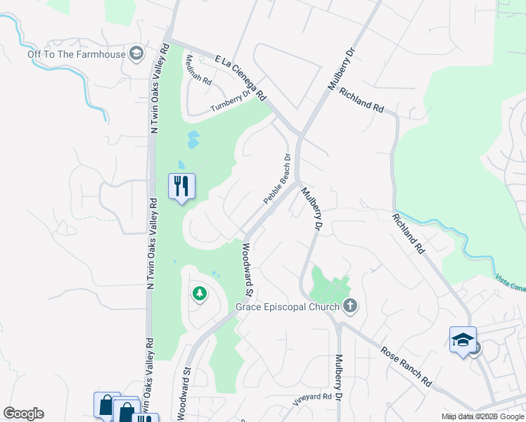 map of restaurants, bars, coffee shops, grocery stores, and more near 741 Pebble Beach Drive in San Marcos