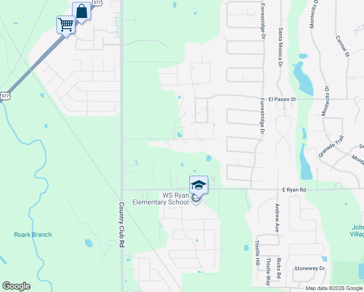 map of restaurants, bars, coffee shops, grocery stores, and more near 317 Sanders Road in Denton