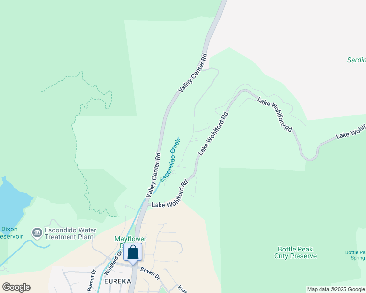 map of restaurants, bars, coffee shops, grocery stores, and more near 3848 Foxley Drive in Escondido