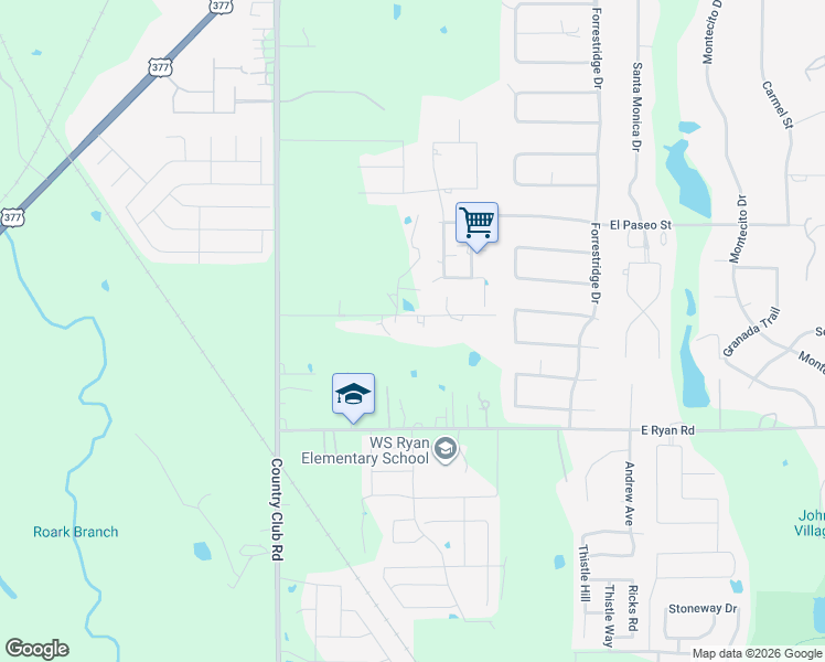 map of restaurants, bars, coffee shops, grocery stores, and more near 317 Sanders Road in Denton