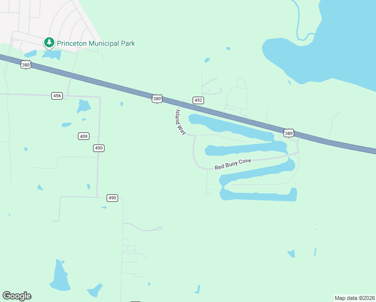 map of restaurants, bars, coffee shops, grocery stores, and more near 308 Red Buoy Cove in Princeton