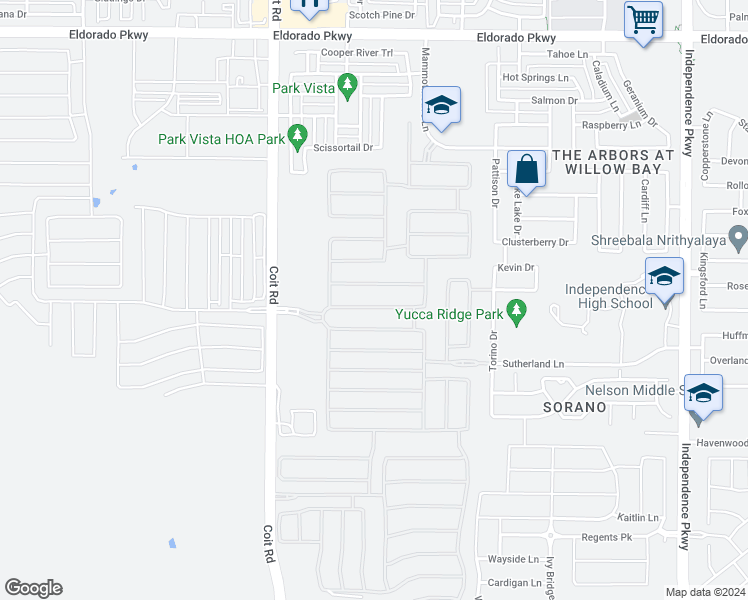map of restaurants, bars, coffee shops, grocery stores, and more near 13176 Secretariat Boulevard in Frisco
