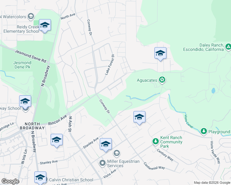 map of restaurants, bars, coffee shops, grocery stores, and more near 2223 Bent Tree Place in Escondido