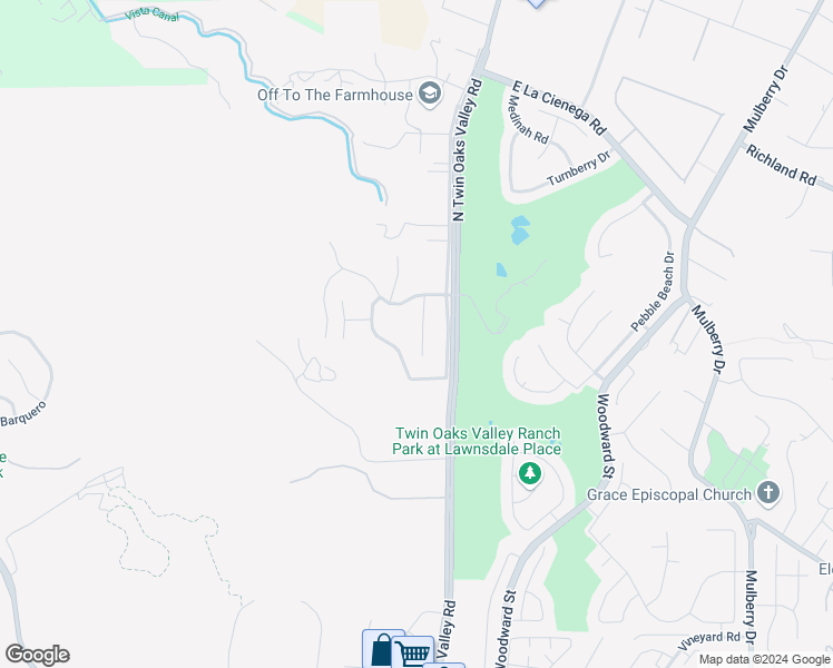 map of restaurants, bars, coffee shops, grocery stores, and more near 1308 Rowena Avenue in San Marcos