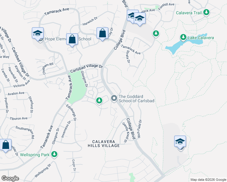 map of restaurants, bars, coffee shops, grocery stores, and more near 4097 Karst Road in Carlsbad