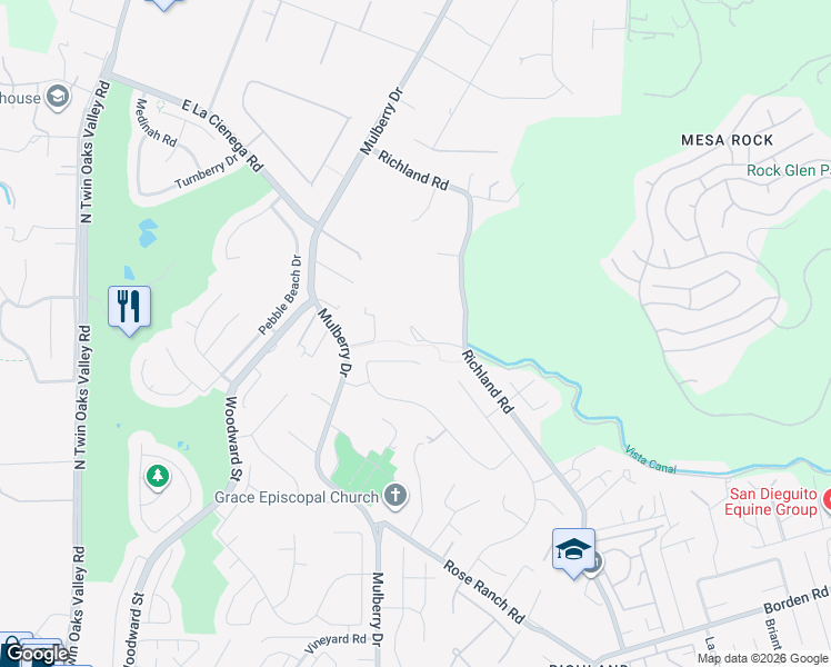 map of restaurants, bars, coffee shops, grocery stores, and more near 1172 Adena Way in San Marcos