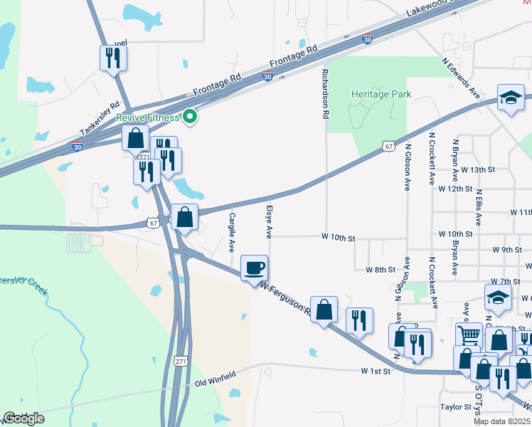 map of restaurants, bars, coffee shops, grocery stores, and more near 1399 Elsye Avenue in Mount Pleasant