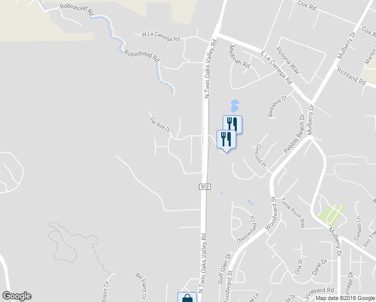 map of restaurants, bars, coffee shops, grocery stores, and more near 1314 Rowena Avenue in San Marcos