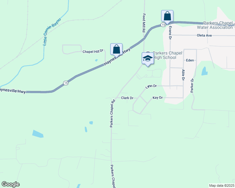 map of restaurants, bars, coffee shops, grocery stores, and more near 546 Parkers Chapel Road in El Dorado