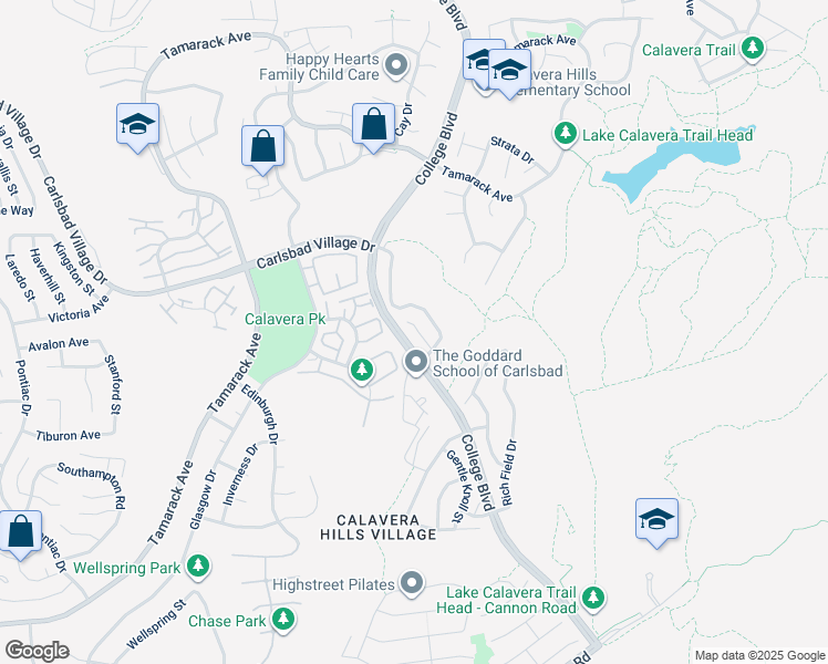 map of restaurants, bars, coffee shops, grocery stores, and more near 4095 Karst Road in Carlsbad