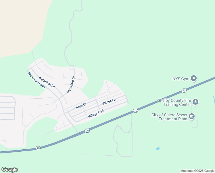 map of restaurants, bars, coffee shops, grocery stores, and more near 315 Village Drive in Calera