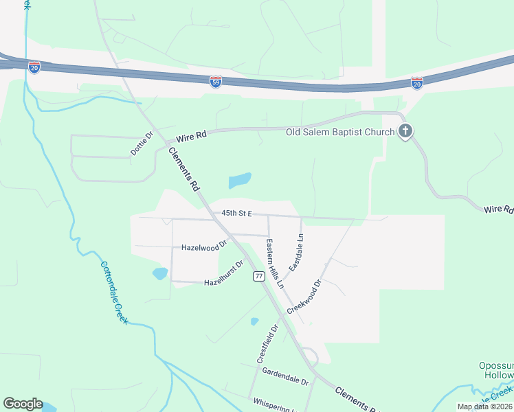 map of restaurants, bars, coffee shops, grocery stores, and more near 8200-8498 45th Street East in Cottondale