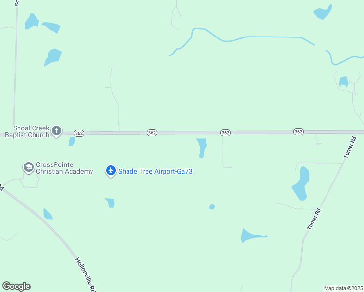 map of restaurants, bars, coffee shops, grocery stores, and more near 5471 Georgia 362 in Williamson