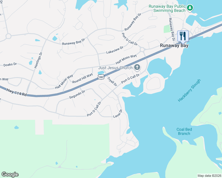 map of restaurants, bars, coffee shops, grocery stores, and more near 540 Port O Call Drive in Runaway Bay