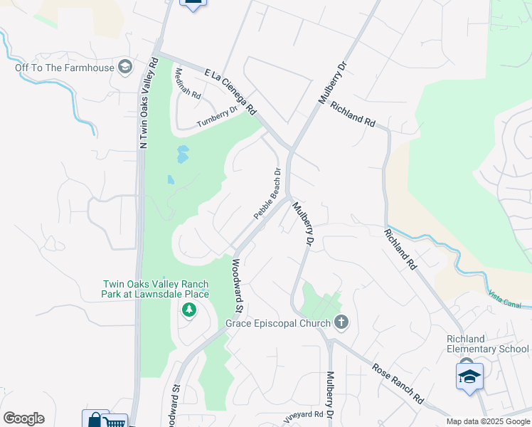 map of restaurants, bars, coffee shops, grocery stores, and more near 753 Pebble Beach Drive in San Marcos