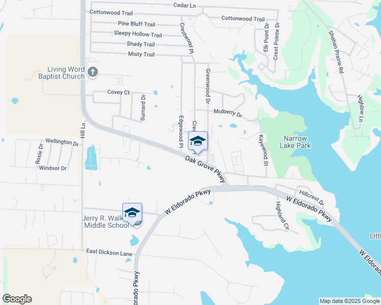map of restaurants, bars, coffee shops, grocery stores, and more near 5901 Crestwood Place in Little Elm