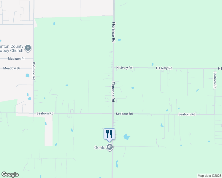 map of restaurants, bars, coffee shops, grocery stores, and more near 7851 Crossacres Drive in Ponder