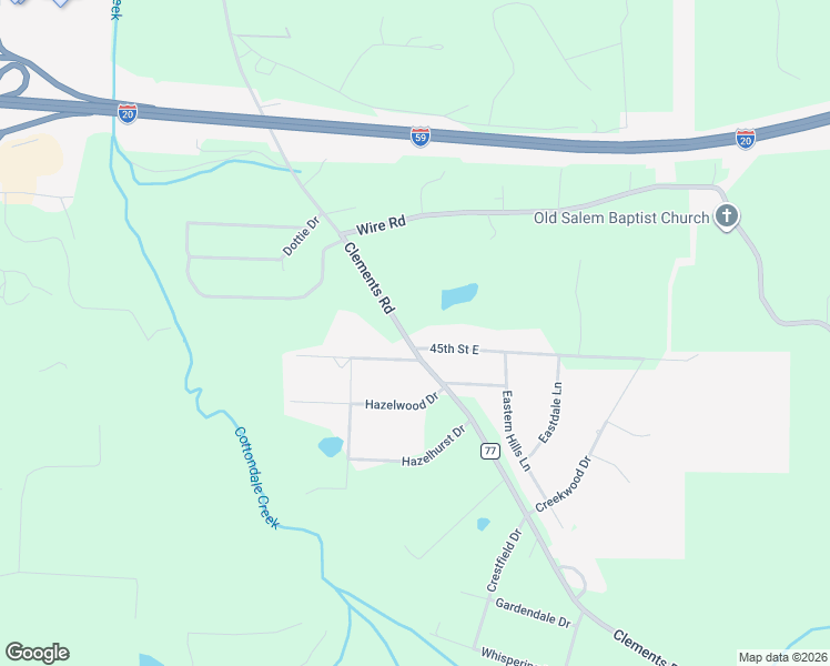 map of restaurants, bars, coffee shops, grocery stores, and more near 8200 45th Street East in Cottondale