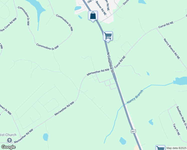 map of restaurants, bars, coffee shops, grocery stores, and more near 172-203 Harvest Court in Milledgeville